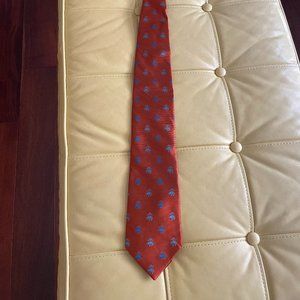 Orange Brooks Brother's Tie with Blue detail
